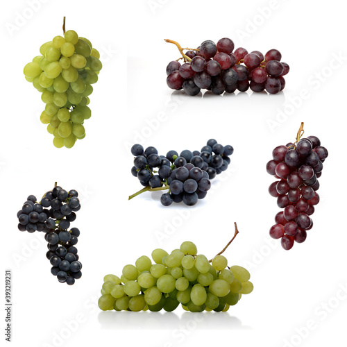 Grapes on white background - studio shot