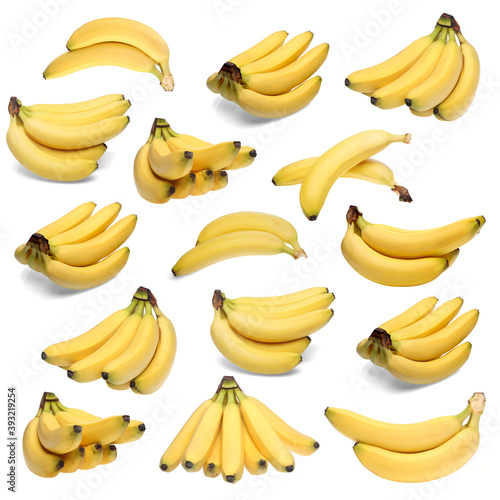 Bananas on white background - studio shot