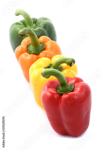 Yellow paprica on white background