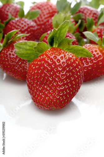 Strawbwrry on white background - close-up