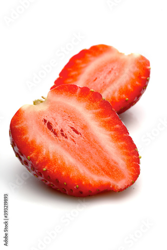 Strawbwrry on white background - close-up