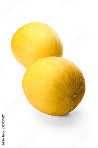 Melons on white background -close-up