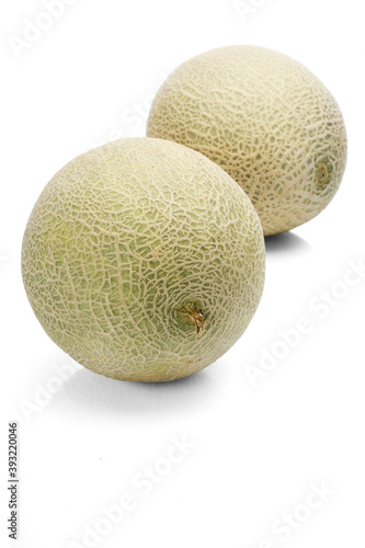 Melons on white background -close-up