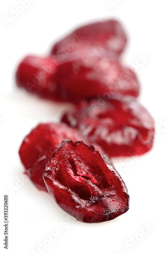 Dried crunberry on white background