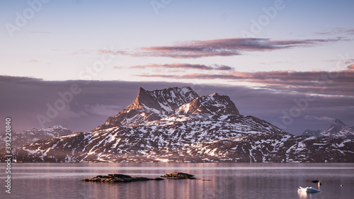 Sermitsiaq, the iconic mountain of Nuuk, Capital of Greenland. photo