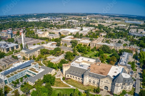 Aerial View of a University in Manhattan, Kansas