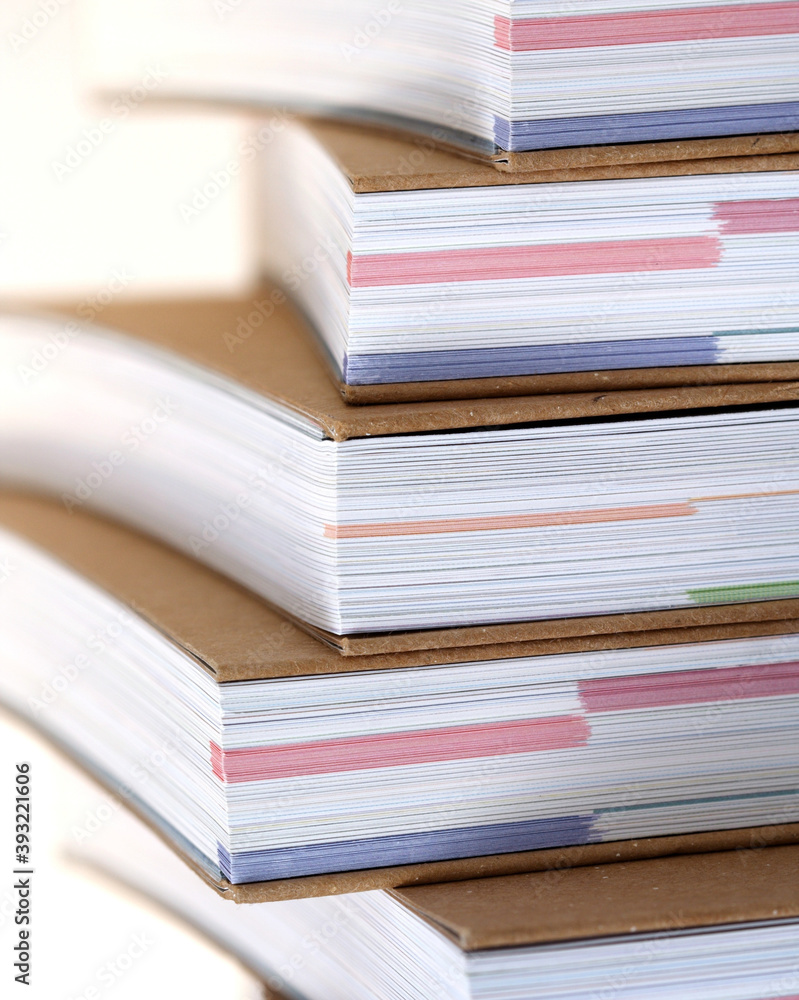Note books in stack - close-up Note books in stack - close-up