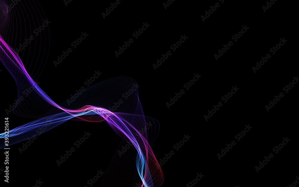 Dark abstract background with a glowing abstract waves Dark abstract background with a glowing abstract waves