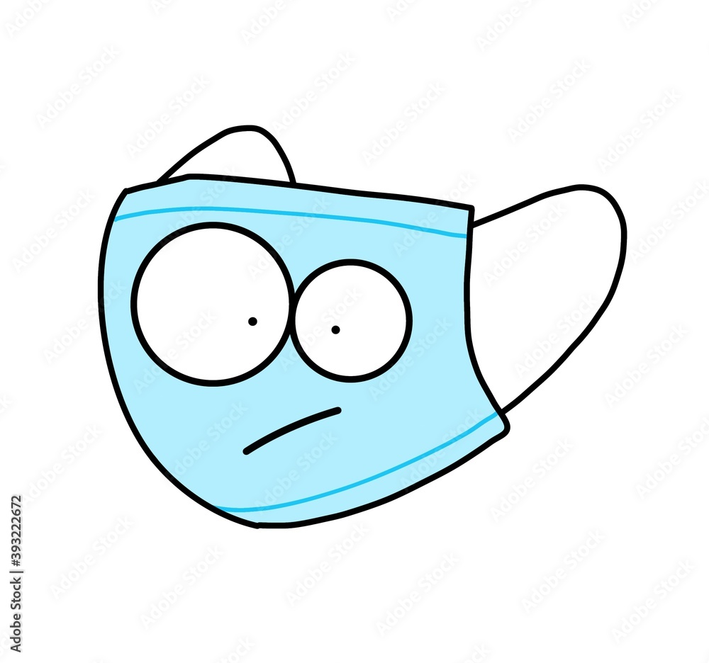illustration of a character, corona mask illustration of a character, corona mask