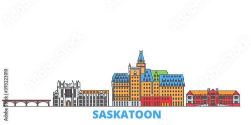 Photos Canada, Saskatoon cityscape line vector