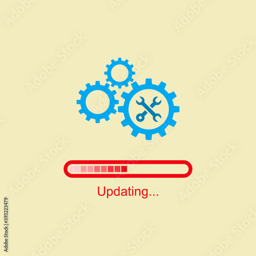 Loading process. Update system icon. Concept of upgrade application progress icon for graphic and web design on white background