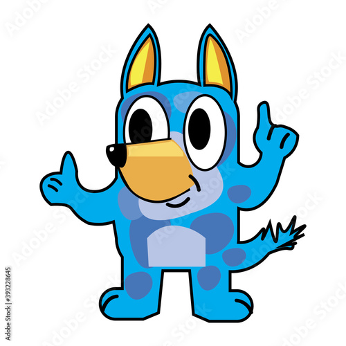 Cute Bluish Dog illustration picture, funny cartoon, comic kid, doge toys, Funny doge image, white background. Cute cartoon characters that many children like.