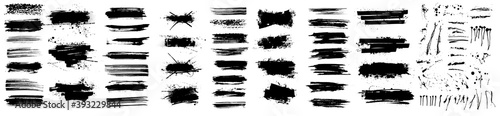 Beautiful Paintbrush vector collection. Grunge elements - Brush stroke  ink paint brush  grunge lines. Rectangle text boxes for social media and network. Vector texture dirty brushes and wide brushes