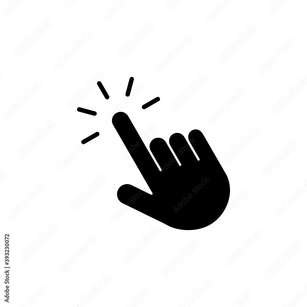 Hand click icon vector. pointer icon vector. hand cursor icon vector Hand click icon vector. pointer icon vector. hand cursor icon vector