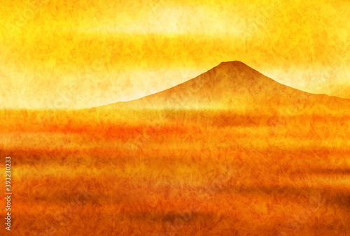 富士山　年賀状　日の出　背景