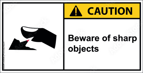 Be careful with your fingers to hit sharp objects.Vector,Caution
