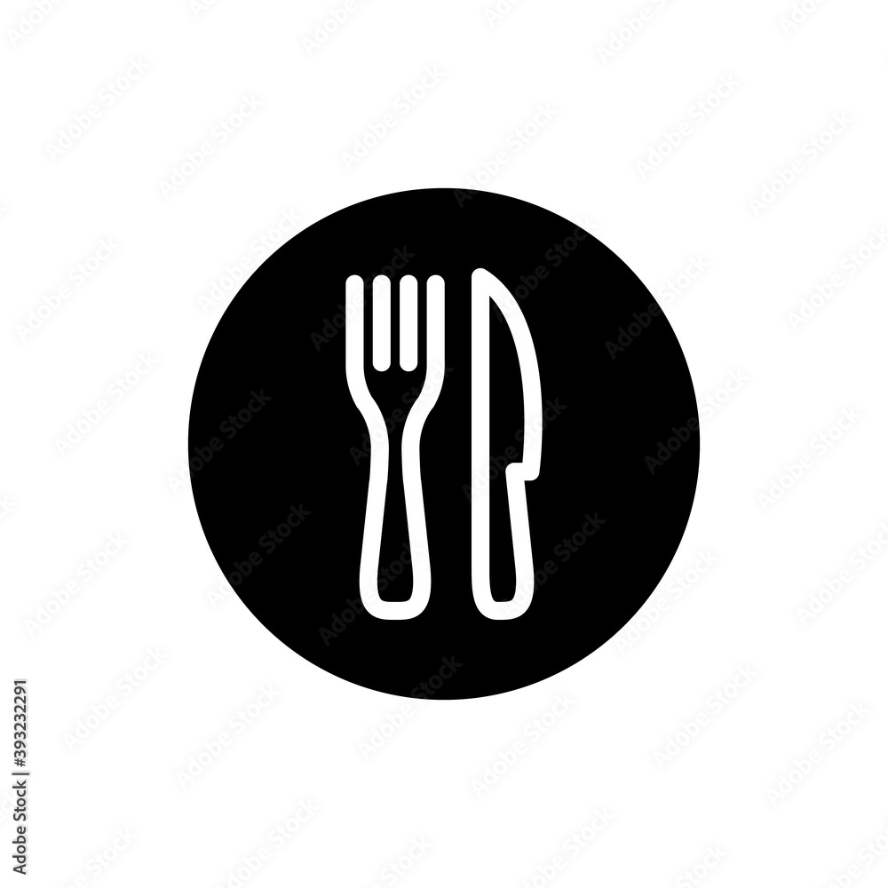Fork & Knife Restaurant Icon. Linear vector. Fork & Knife Restaurant Icon. Linear vector.