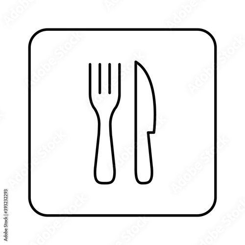 Fork   Knife Restaurant Icon. Linear vector.