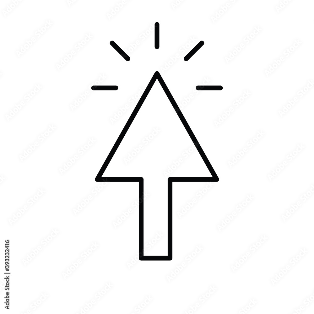 Arrow click icon. Clicking cursor. Linear vector. Arrow click icon. Clicking cursor. Linear vector.