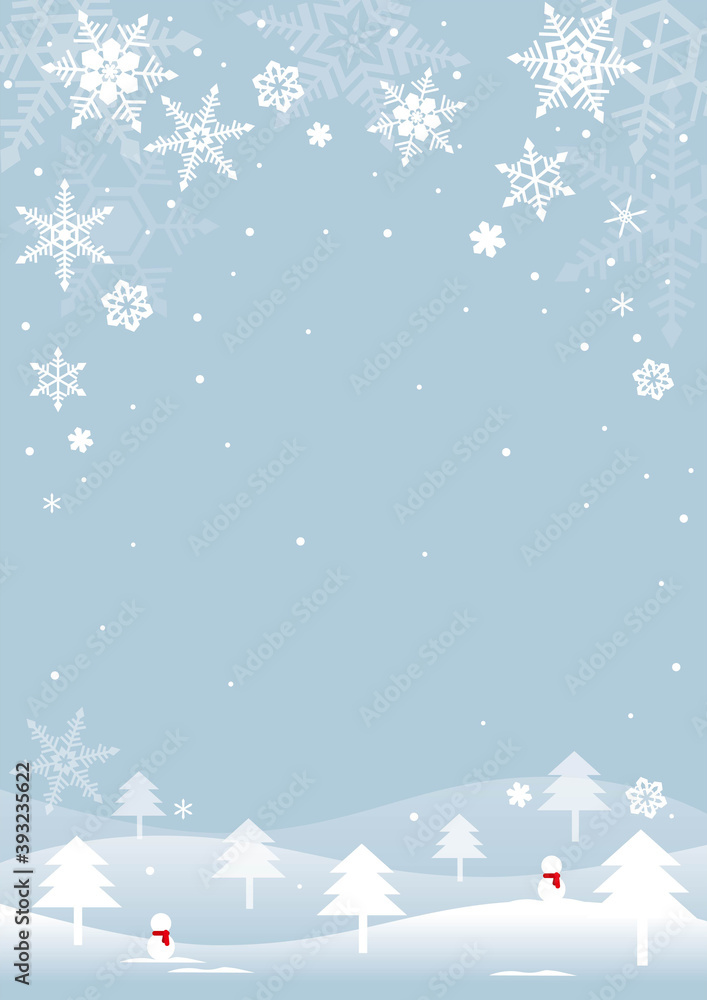 Winter background with snowflakes and snowmen.Winter background with a snowman standing in a snowy field.Winter background for Christmas. Winter background with snowflakes and snowmen.Winter background with a snowman standing in a snowy field.Winter background for Christmas.