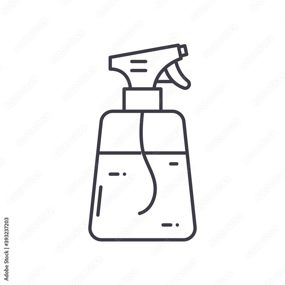 Spray concept icon, linear isolated illustration, thin line vector, web design sign, outline concept symbol with editable stroke on white background. Spray concept icon, linear isolated illustration, thin line vector, web design sign, outline concept symbol with editable stroke on white background.