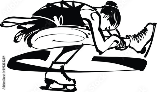 the vector illustration of the skater girl