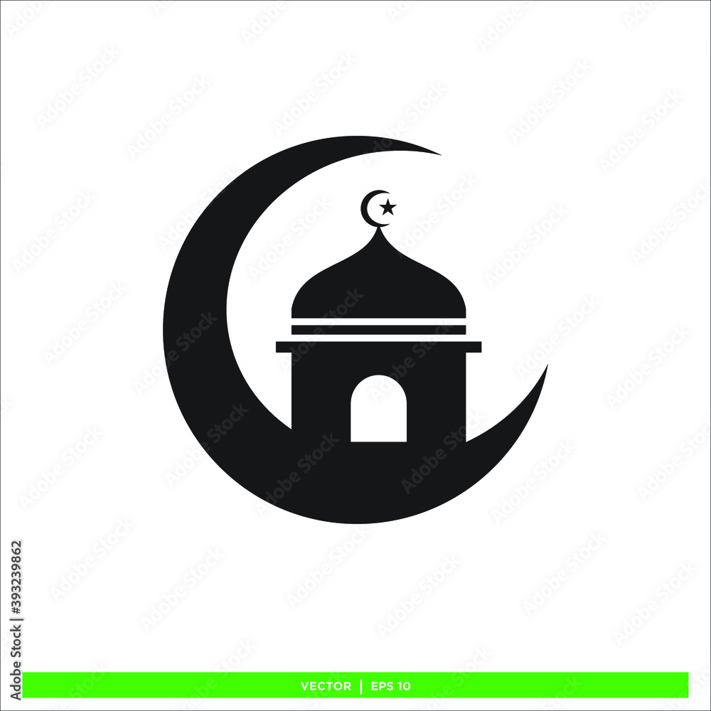 Icon vector graphic of mosque, good for illustration template Icon vector graphic of mosque, good for illustration template