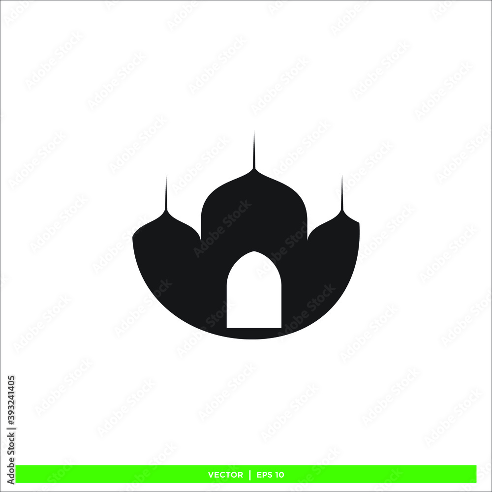 Icon vector graphic of mosque, good for illustration template Icon vector graphic of mosque, good for illustration template