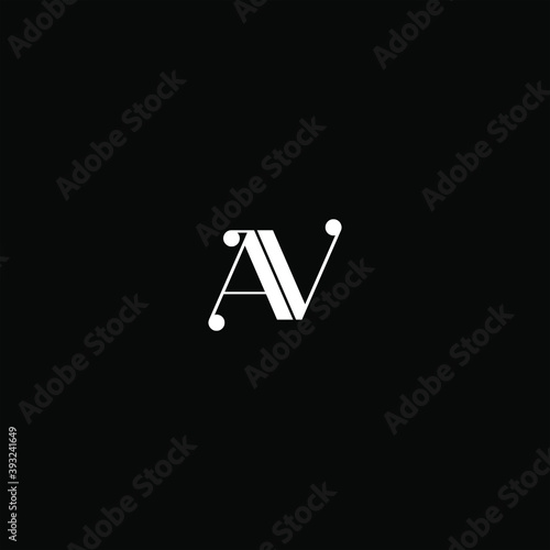 A V letter logo creative design on black color background, av monogram