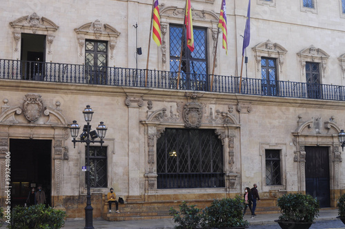 PALMA DE MALLORCA, SPAIN - Nov 09, 2020: Fachada ayuntamiento de Palma de Mallorca photo