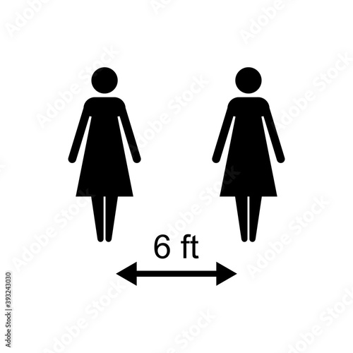 Social distance icon vector. social distancing icon. self quarantine sign