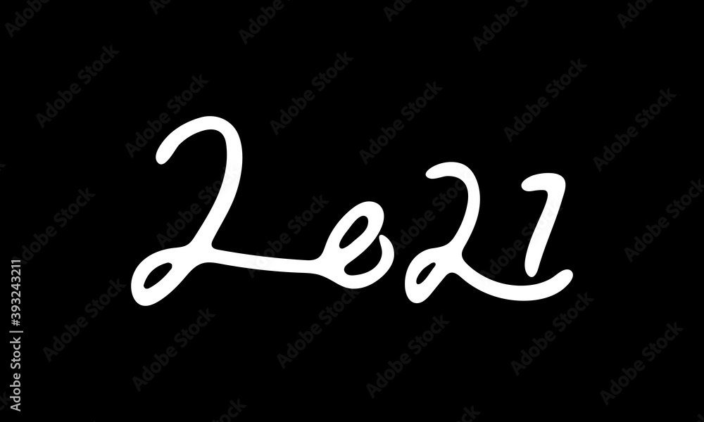 Happy New Year 2021 text design. Minimalistic text template Happy New Year 2021 text design. Minimalistic text template