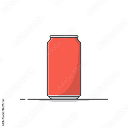 Soft Drink Can Vector Icon Illustration. Metal Can For Drink Flat Icon