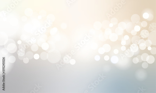 Bokeh silver gold and white background with texture. Bokeh colorful glows sparkle beautiful New year day concept. and used for background and display your product.