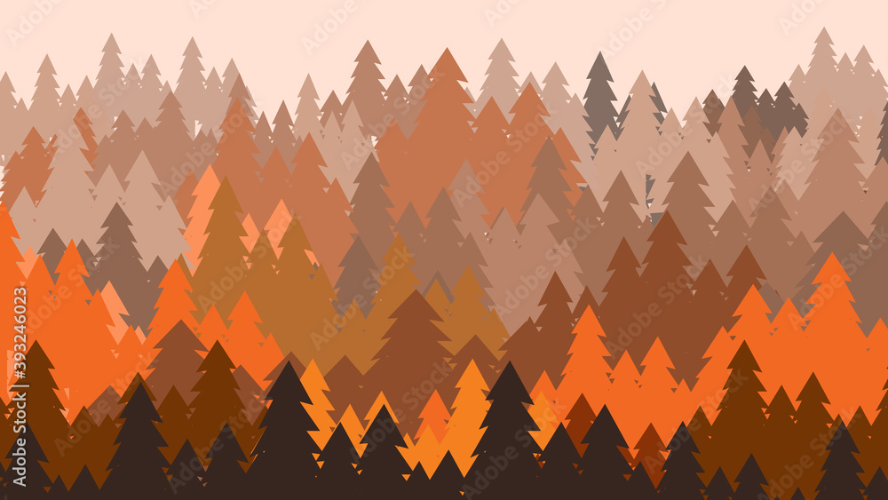 illustration of beautiful colorful mountain landscape