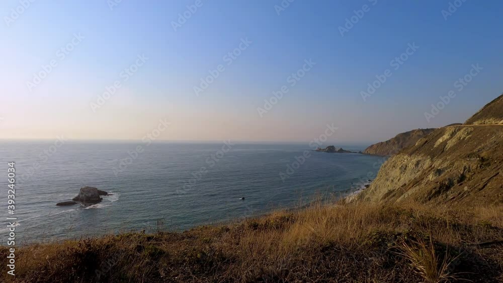 Northern California cliffs along the oceanside on a beautiful summer evening 4K Northern California cliffs along the oceanside on a beautiful summer evening 4K
