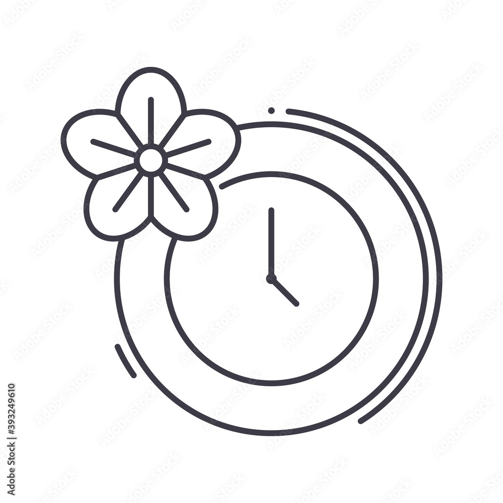 Spa time icon, linear isolated illustration, thin line vector, web design sign, outline concept symbol with editable stroke on white background.