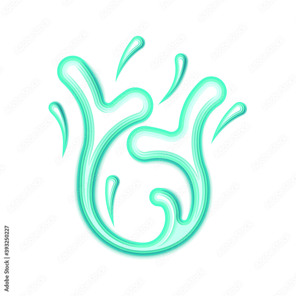 Abstract Paper Cut Ilustration Water Splash Drops Color Blue Background Vector Design Style Abstract Paper Cut Ilustration Water Splash Drops Color Blue Background Vector Design Style