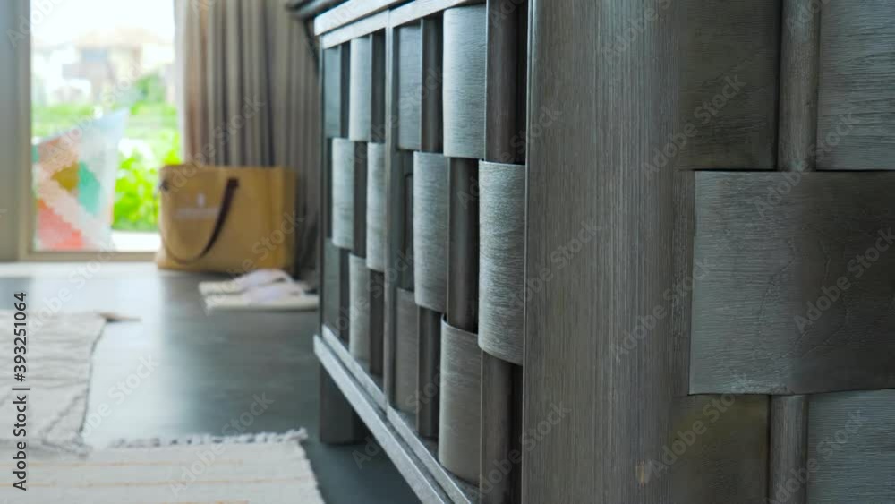 Wooden cabinet with eaves and patterns in high end hotel