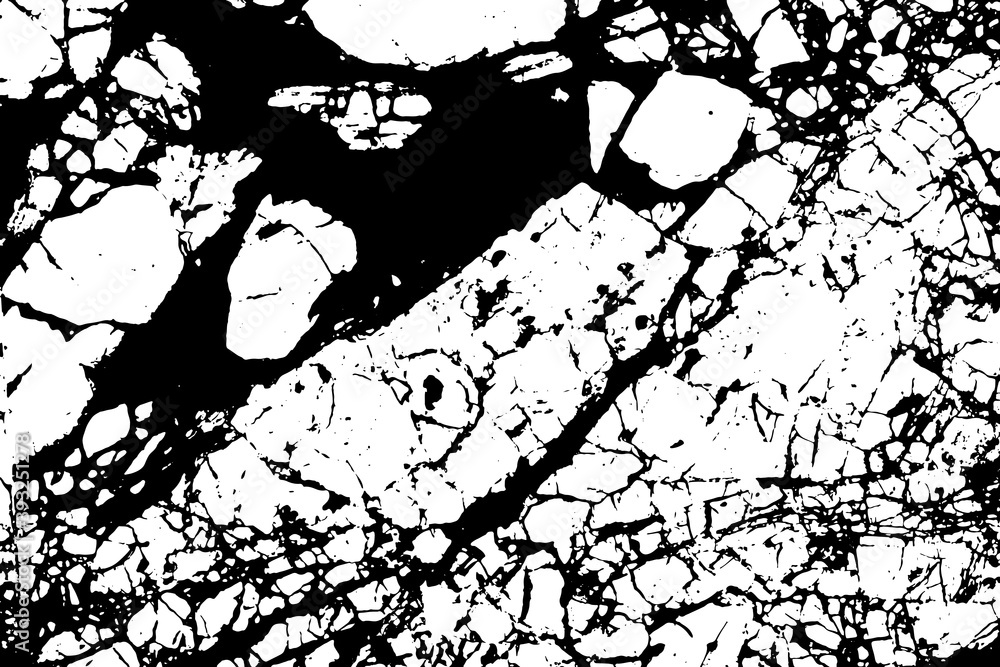 Obraz premium Black and white marble cracks simple texture. Vector illustration.