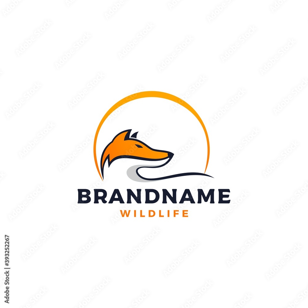 Obraz premium elegant Fox logo design vector illustration