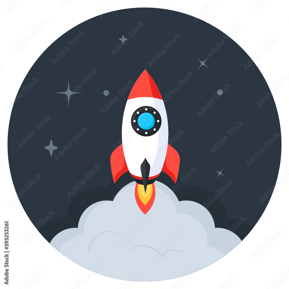 Missile, rocket launcher icon in flat design.
Missile, rocket launcher icon in flat design.