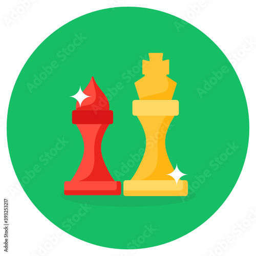 
Chess pieces icon in flat rounded style 
