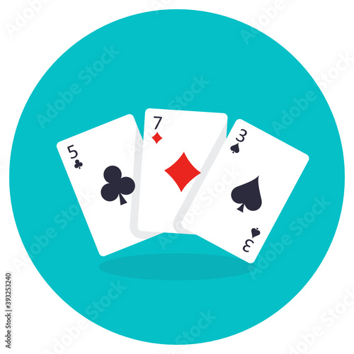 
Flat rounded icon of a poker cards vector.  
