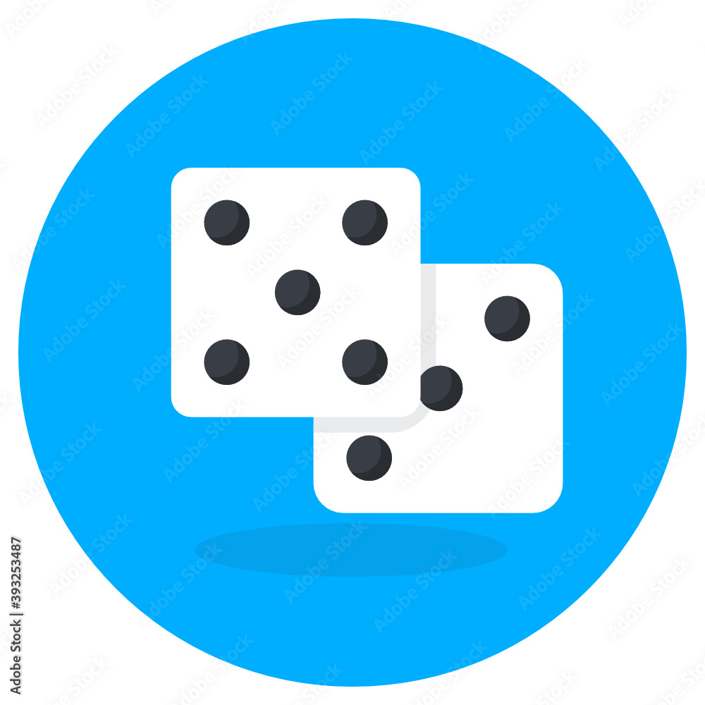 Icon of casino game accessories, dices game
Icon of casino game accessories, dices game