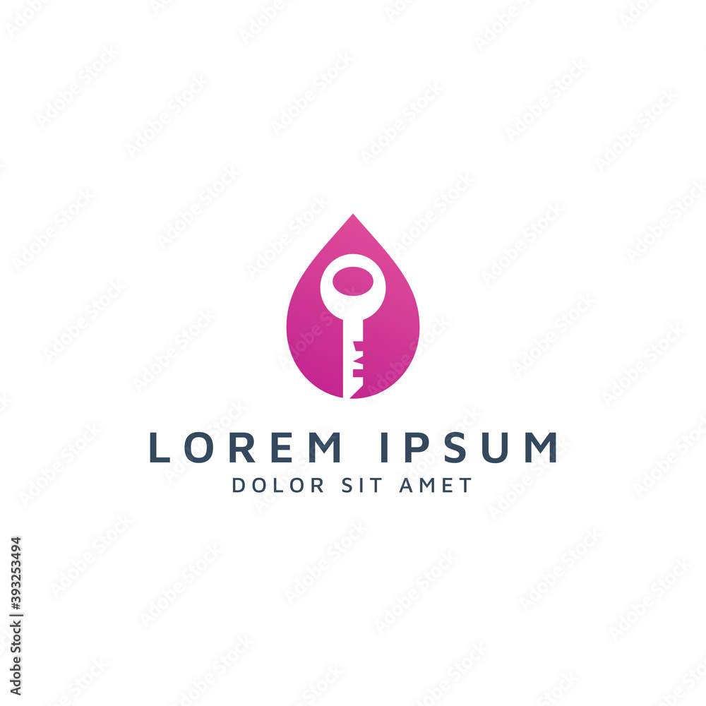 drop and key negative space logo design drop and key negative space logo design