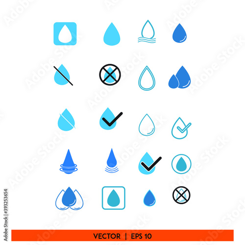 water drop set Icon vector graphic of illustration water