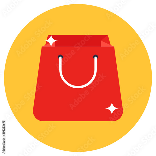 
An icon design of shopping bag in flat style 

