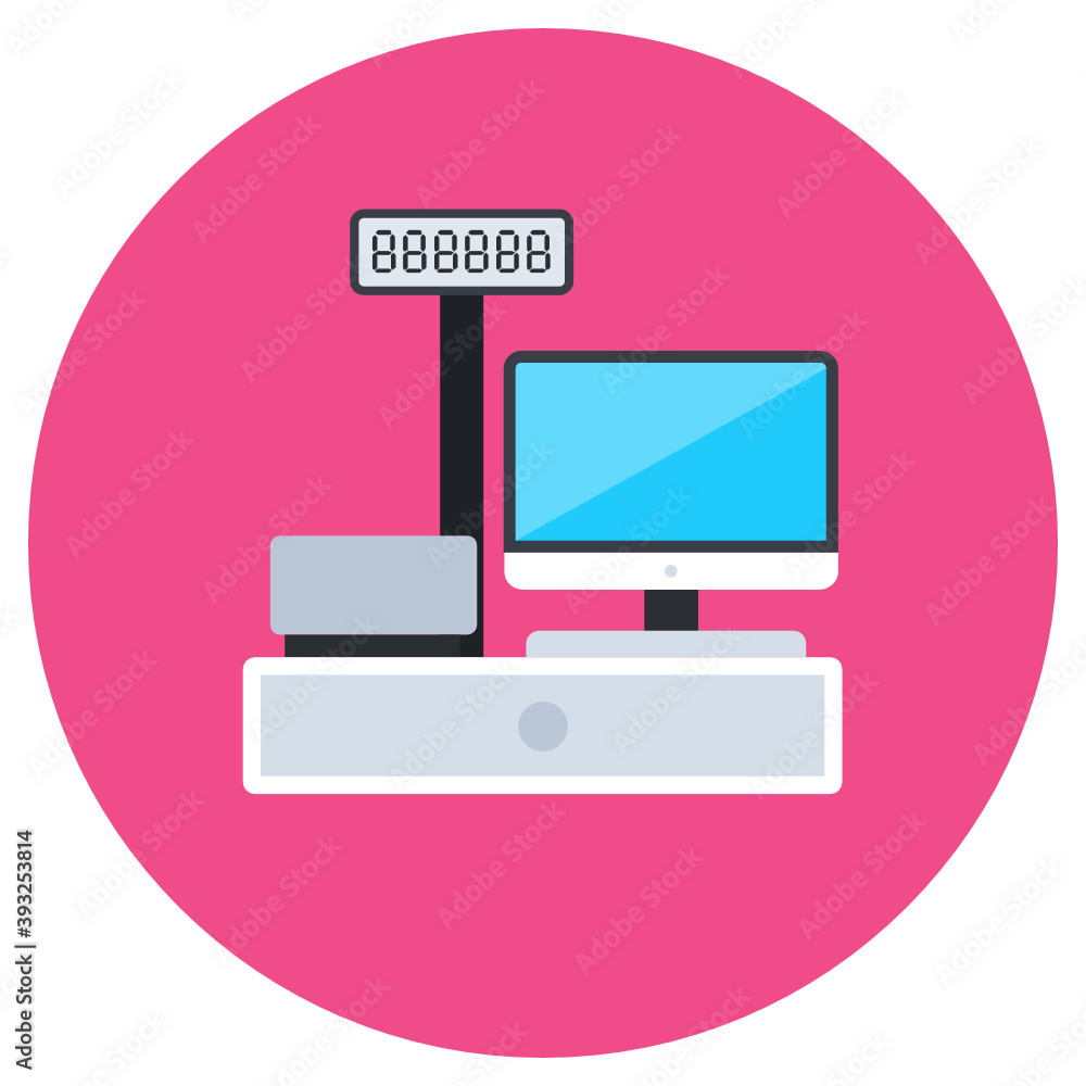 Cash register, cash counter flat vector design
Cash register, cash counter flat vector design