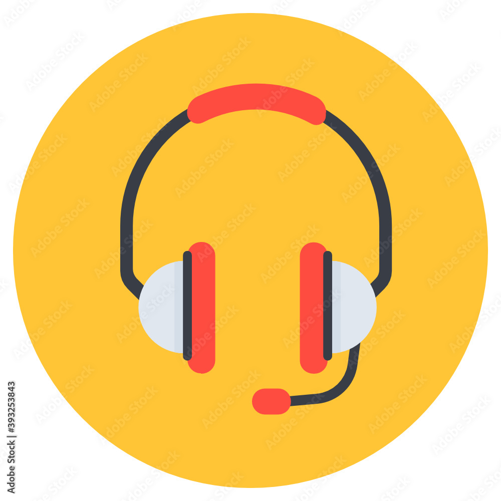 
Headphones with mic showcasing customer service icon
